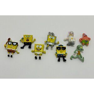 2003 Lot Of 8 Sponge Bob Character Figurines Sandy Patrick Squidward